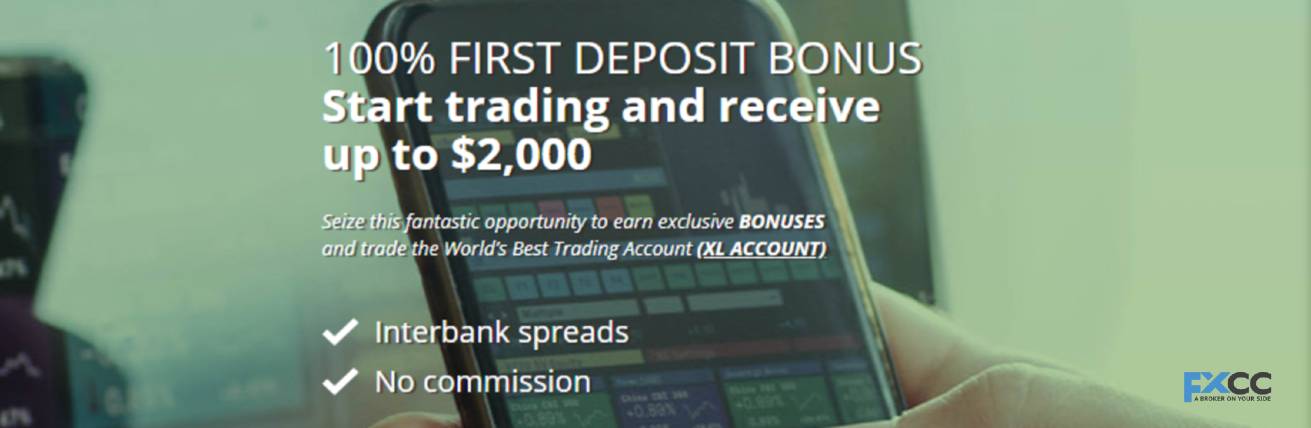 100% First Deposit Bonus – FXCC