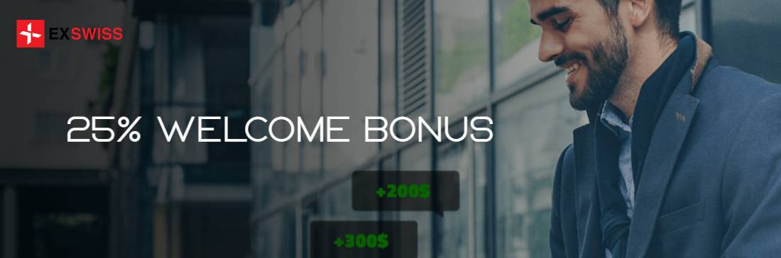 25% Welcome Bonus – EXSwiss