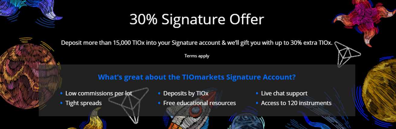 30% Trading Bonus – TIOMarkets