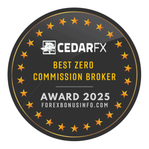 CedarFX Wins Best Zero Commission Broker Award 2025